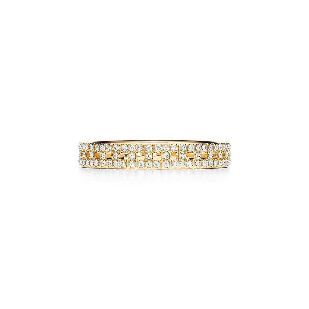 Anel em Ouro Amarelo com Diamantes--0