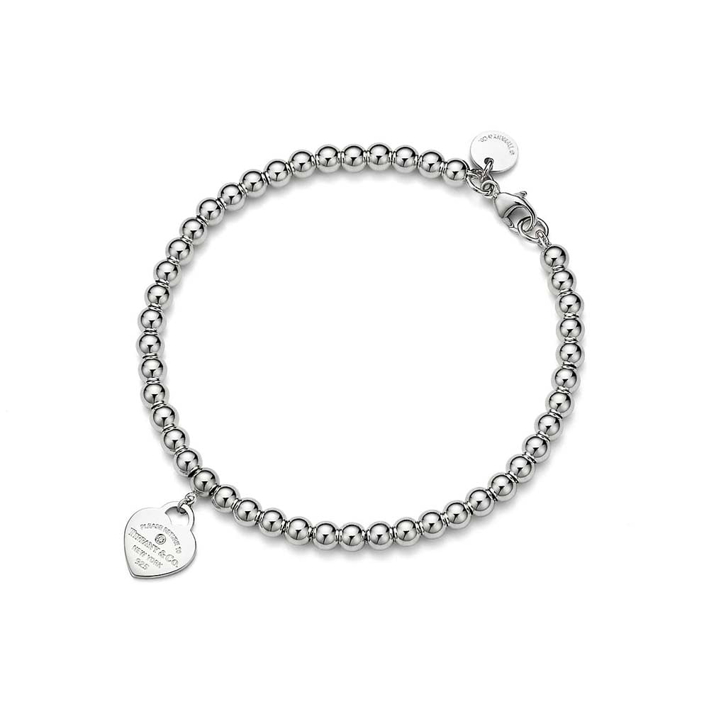 Pulseira de Contas em Prata de Lei com Diamante--0