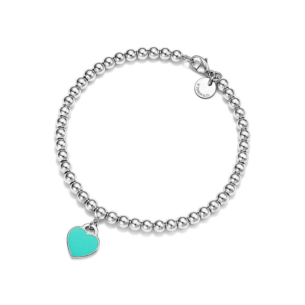 Pulseira de Contas em Prata de Lei com Diamante--0