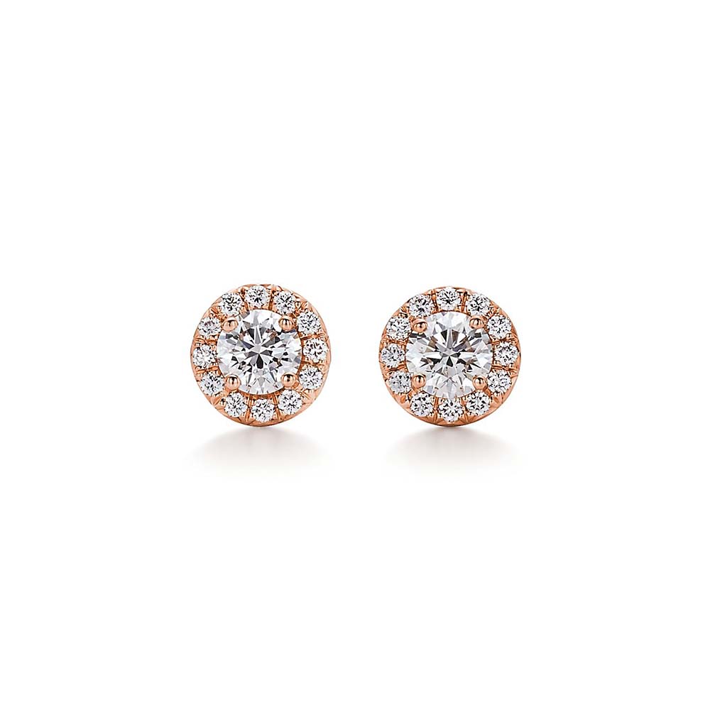Brincos em Ouro Rosa com Diamantes--0