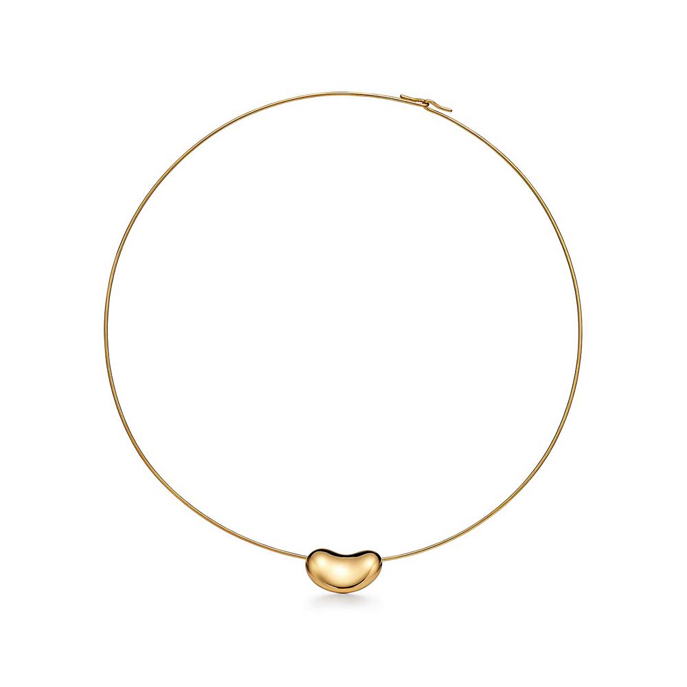 Colar Bean Design T Wire em Ouro Amarelo--0