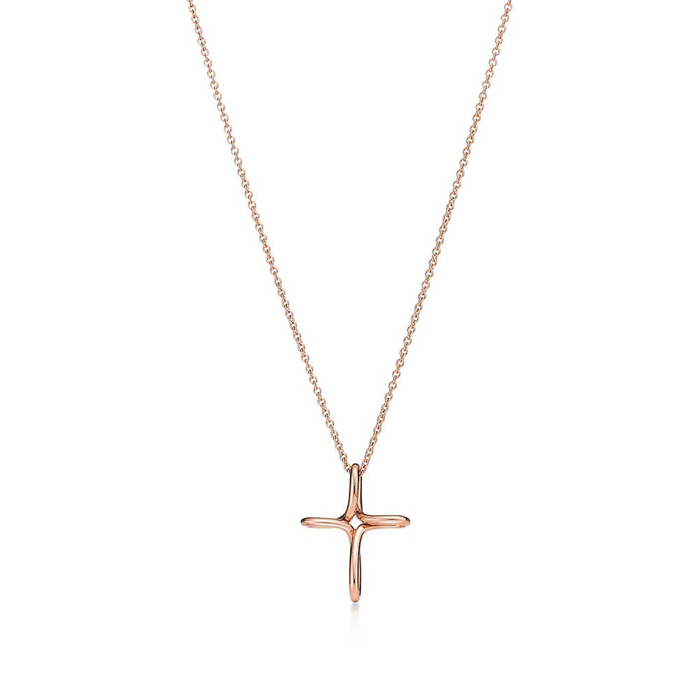 Colar Infinity Cross em Ouro Rosa--0