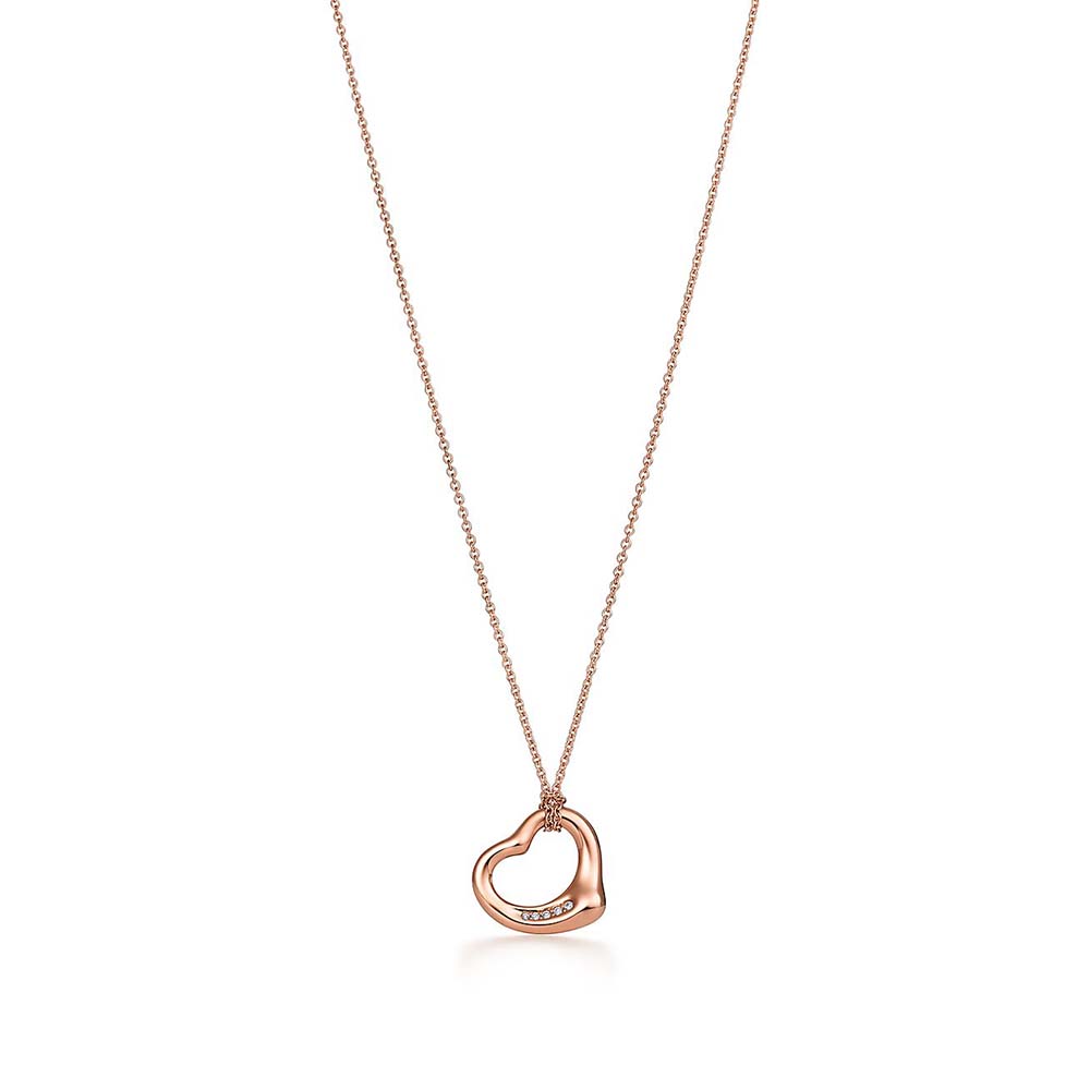 Colar Open Heart em Ouro Rosa com Diamantes--0