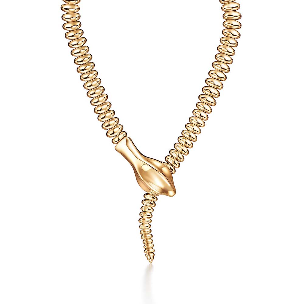 Colar Snake em Ouro Amarelo--0