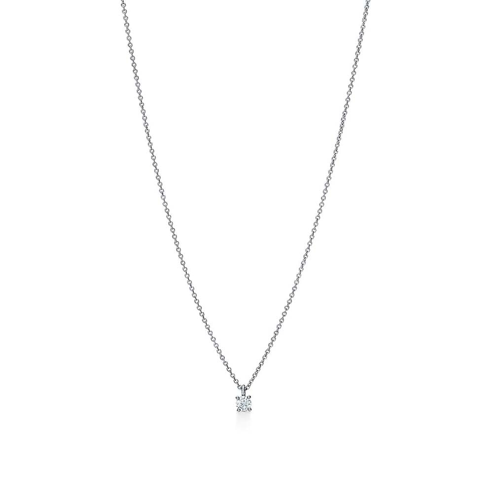 Colar Tiffany Solitaire em Platina com Diamante--0