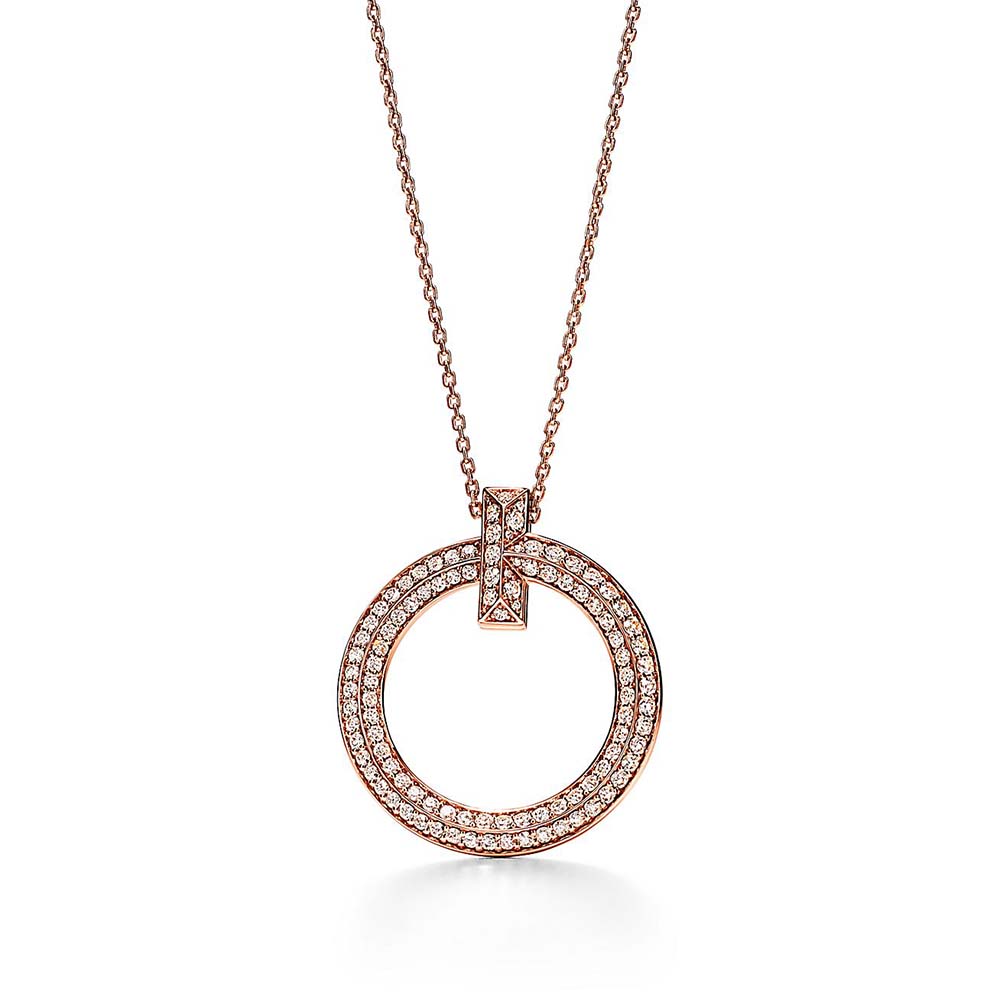 Colar T1 Circle em Ouro Rosa com Diamantes--0