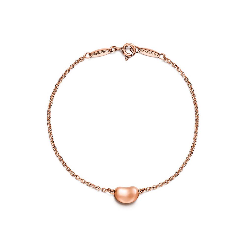 Pulseira Bean Design em Ouro Rosa--0