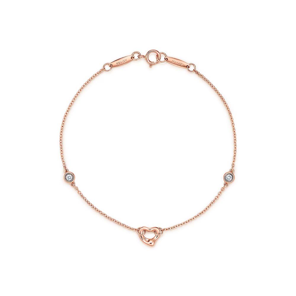 Pulseira Diamonds By The Yard™ Open Heart em Ouro Rosa com Diamantes--0