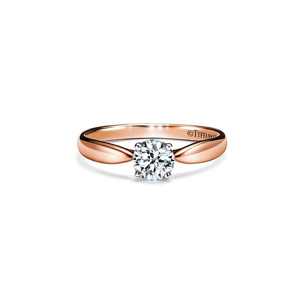 Anel em Ouro Rosa com Diamante de Lapidação Brilhante--0