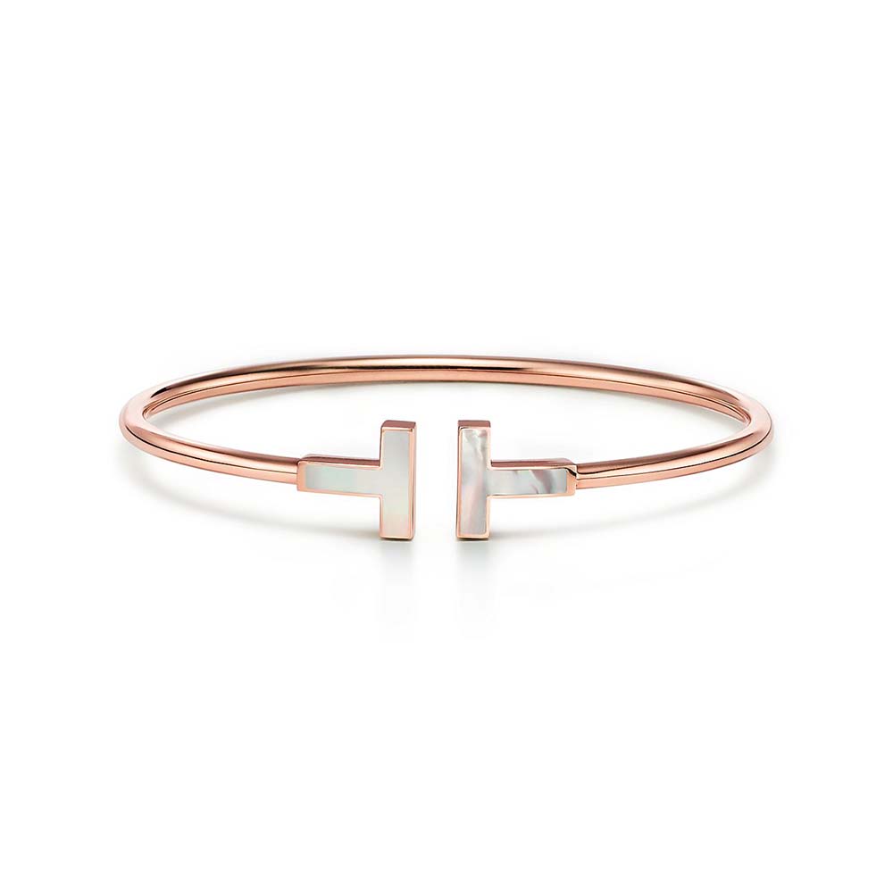 Bracelete T Wire em Ouro Rosa com Madrepérola--0