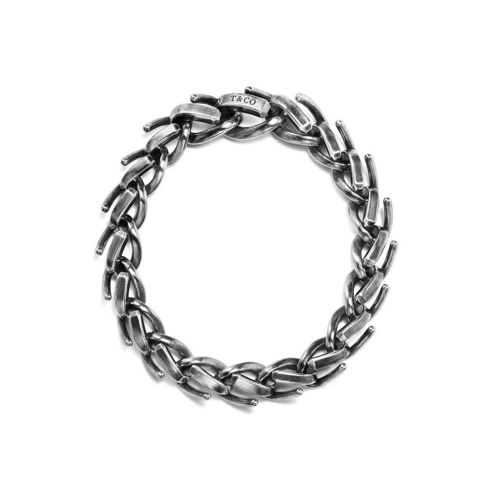 Pulseira com Elos Médios com Acabamento Preto em Prata de Lei--0