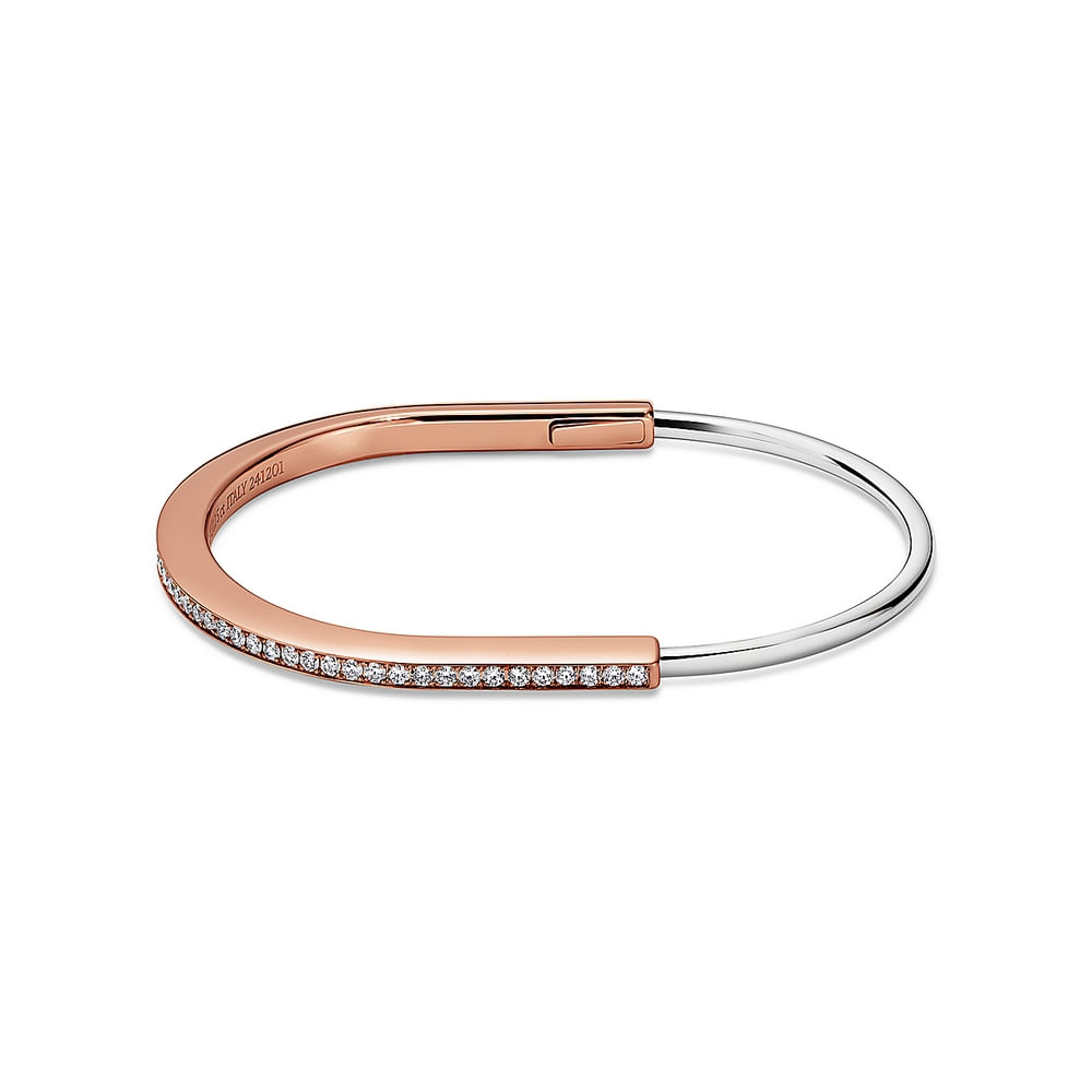 Bracelete Narrow em Ouro Rosa com Diamantes--0