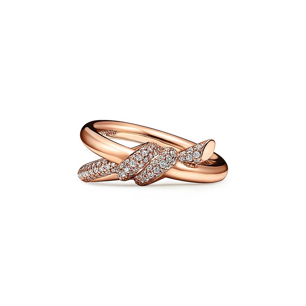 Anel de Duas Voltas em Ouro Rosa com Diamantes--0