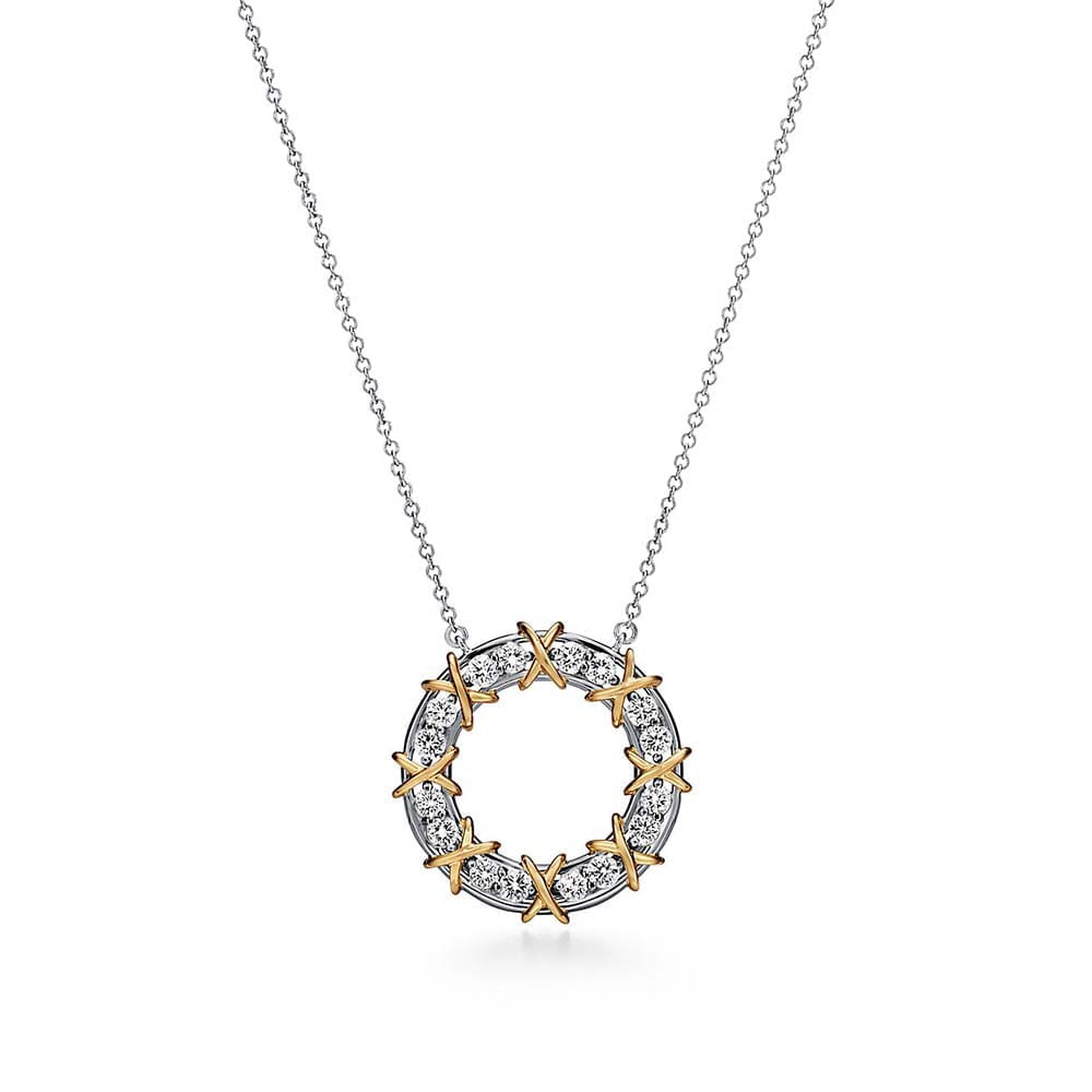 Colar Sixteen Stone em Ouro Amarelo com Diamantes--0
