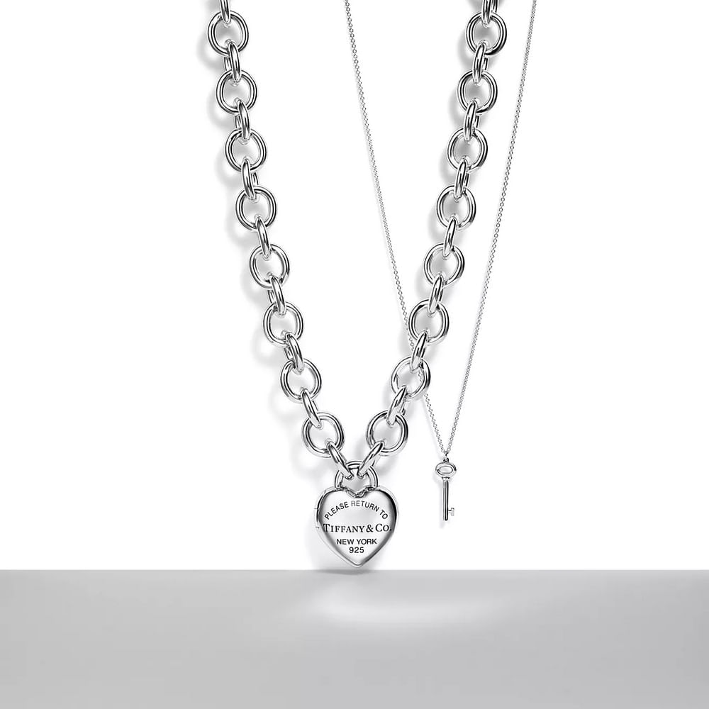 Colar Toggle Full Heart em Prata de Lei--0