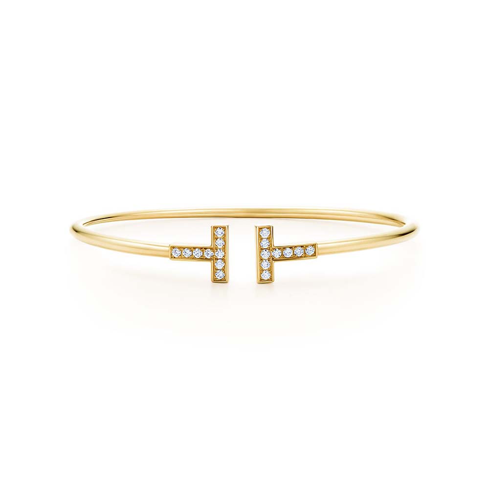 Bracelete Wire em Ouro Amarelo com Diamantes--0