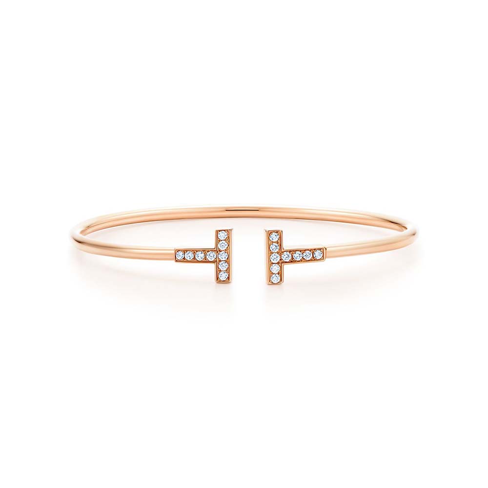 Bracelete Wire em Ouro Rosa com Diamantes--0