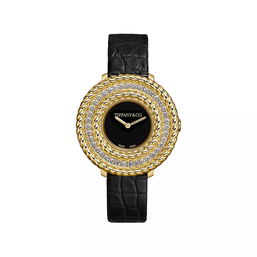 Relógio em Ouro Amarelo com Diamantes--0