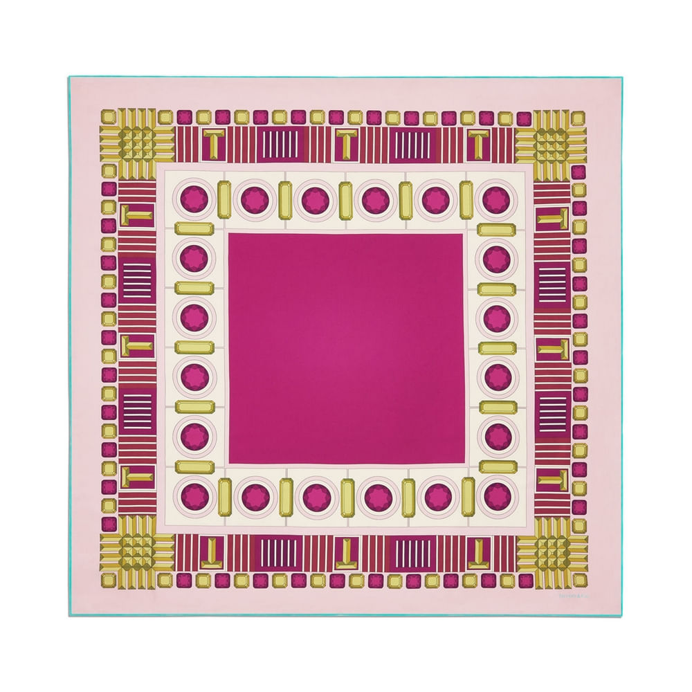 Lenço Quadrado em Seda Fúcsia--0